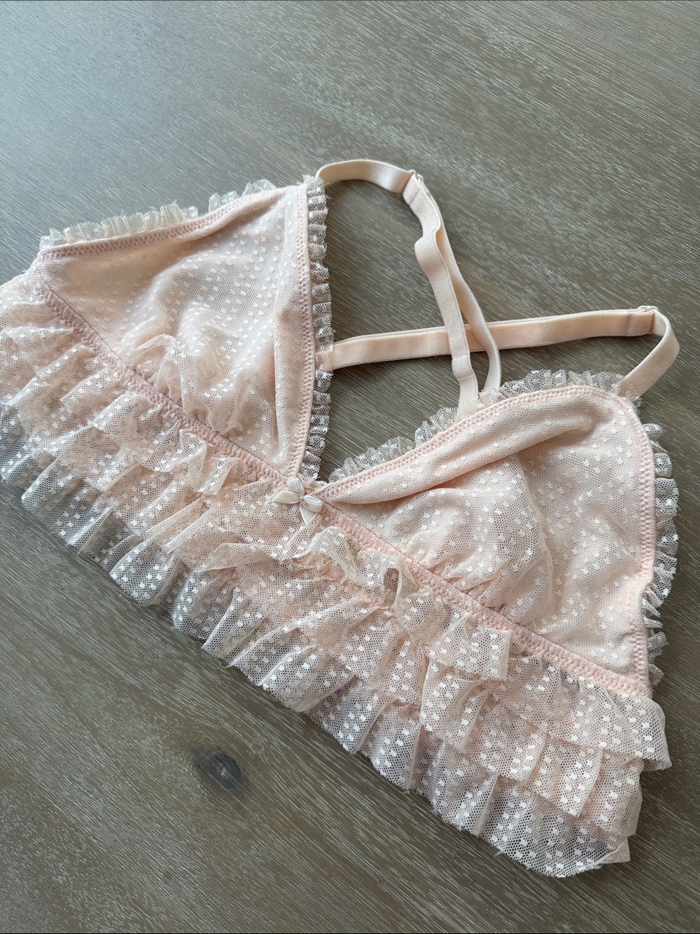 aerie Ruffle Mesh Bralette | L